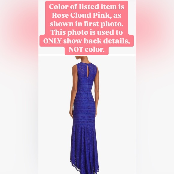 JS Collections NWT Women’s Lace Dress, Rose Cloud Pink, High Lo Style. Size 6. - Picture 5 of 6